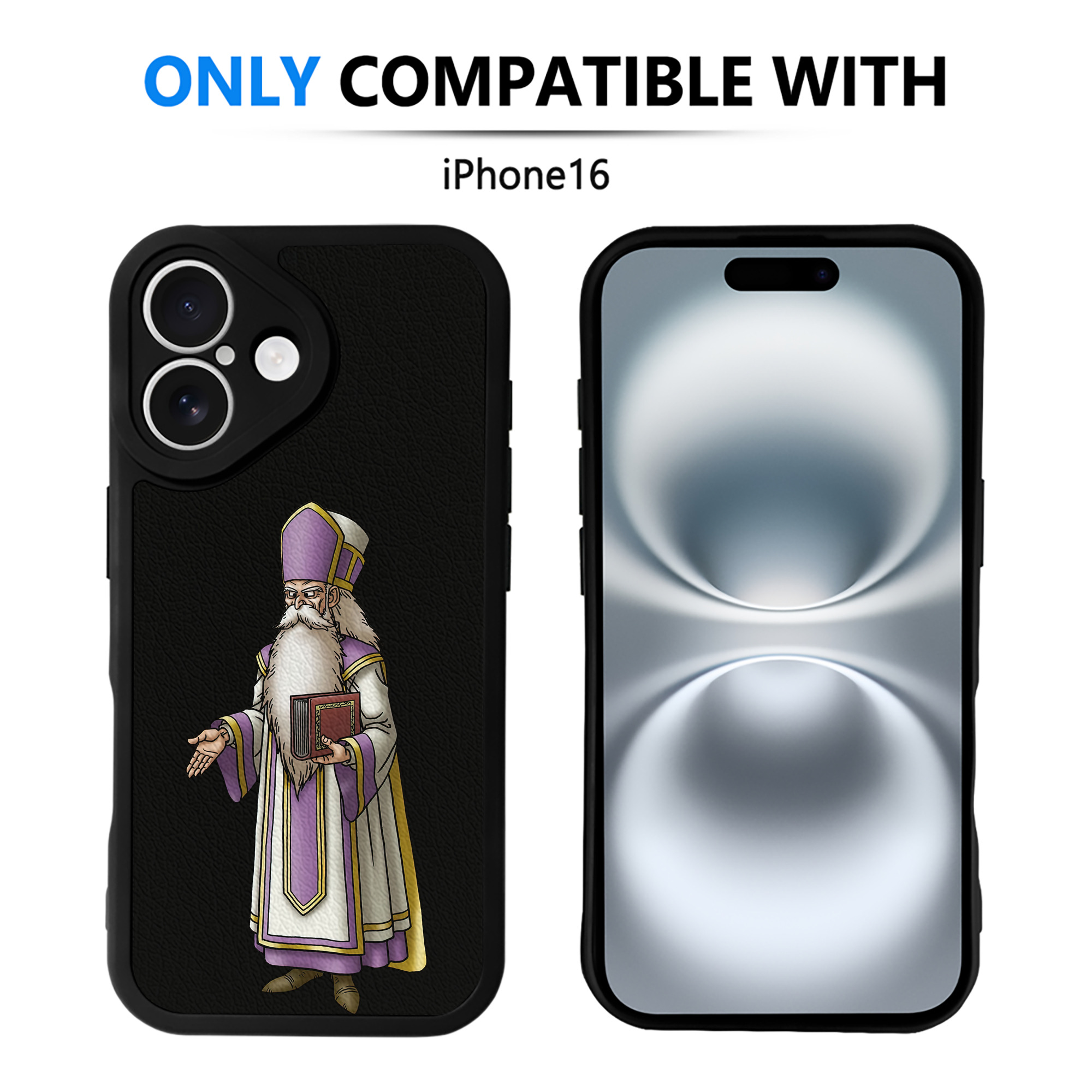 （画像用） ドラゴンクエスト Doragon Kuesuto Dragon Quest 【iPhone 16シリーズ対応】シリコンスマホケース（レザー調） 材質：シリコン